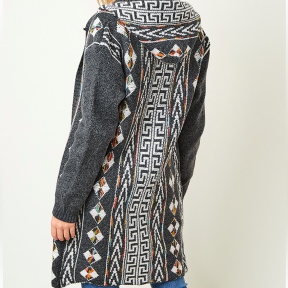 #101. CLOSEOUT FIRM 🌸New! Boho Aztec Long Soft Sweater Coat - Picture 3 of 6